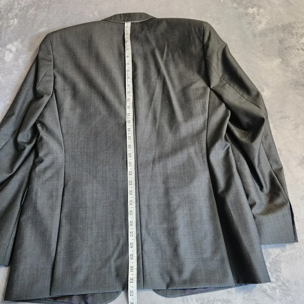 New Hugo Boss Pasini2 Movie2 Grey Virgin Wool Blazer Suit Jacket 42R Flaw